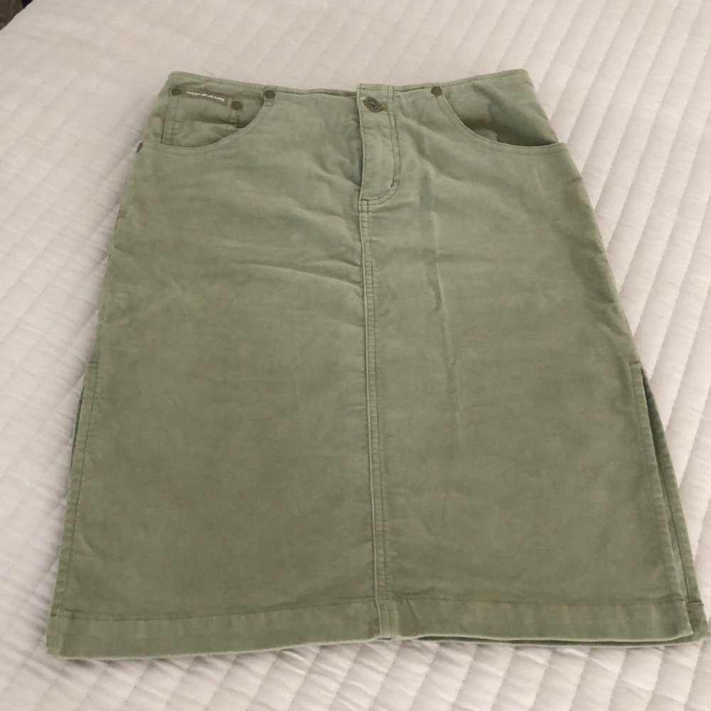 Olive Green DKNY Corduroy Skirt Size 3